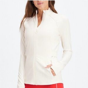 Fabletics Women's Cream Zip-Up Jacket